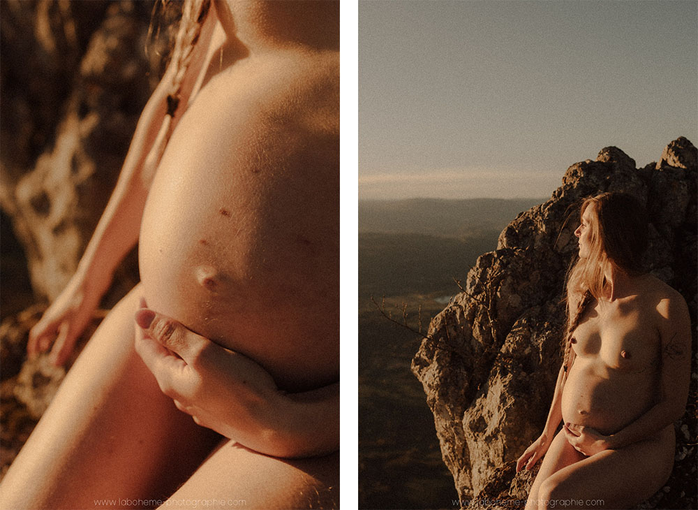 shooting grossesse a la montagne en savoie